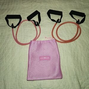 Peach Bands Resistance Tube Bands 20 Lb 30 Lb Handles With Carrying Bag